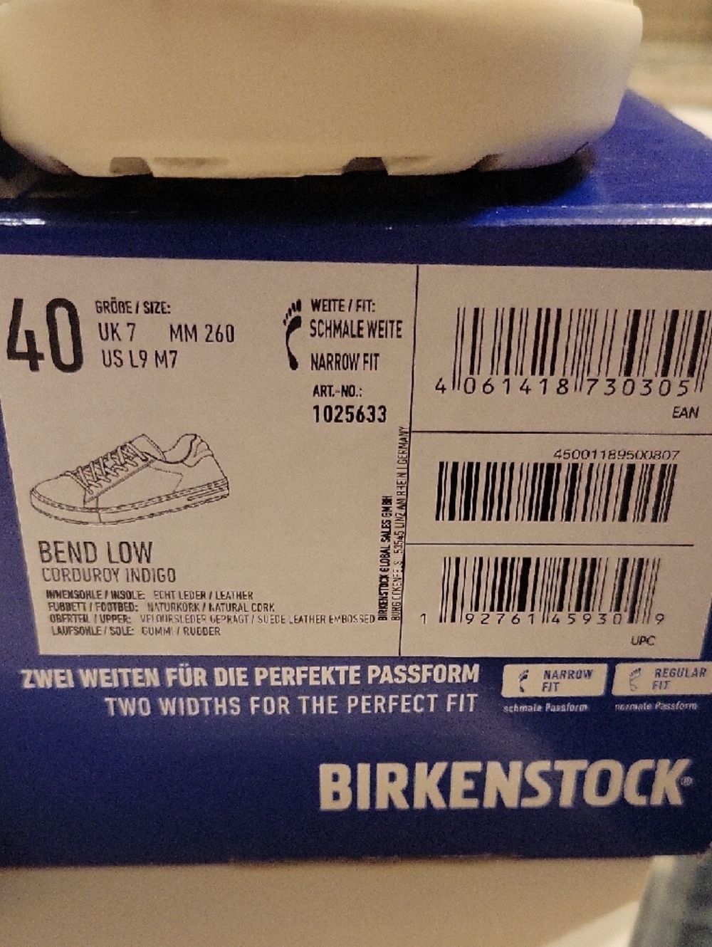 Birkenstock Bend Low Corduroy Indigo - Picture 2 of 5